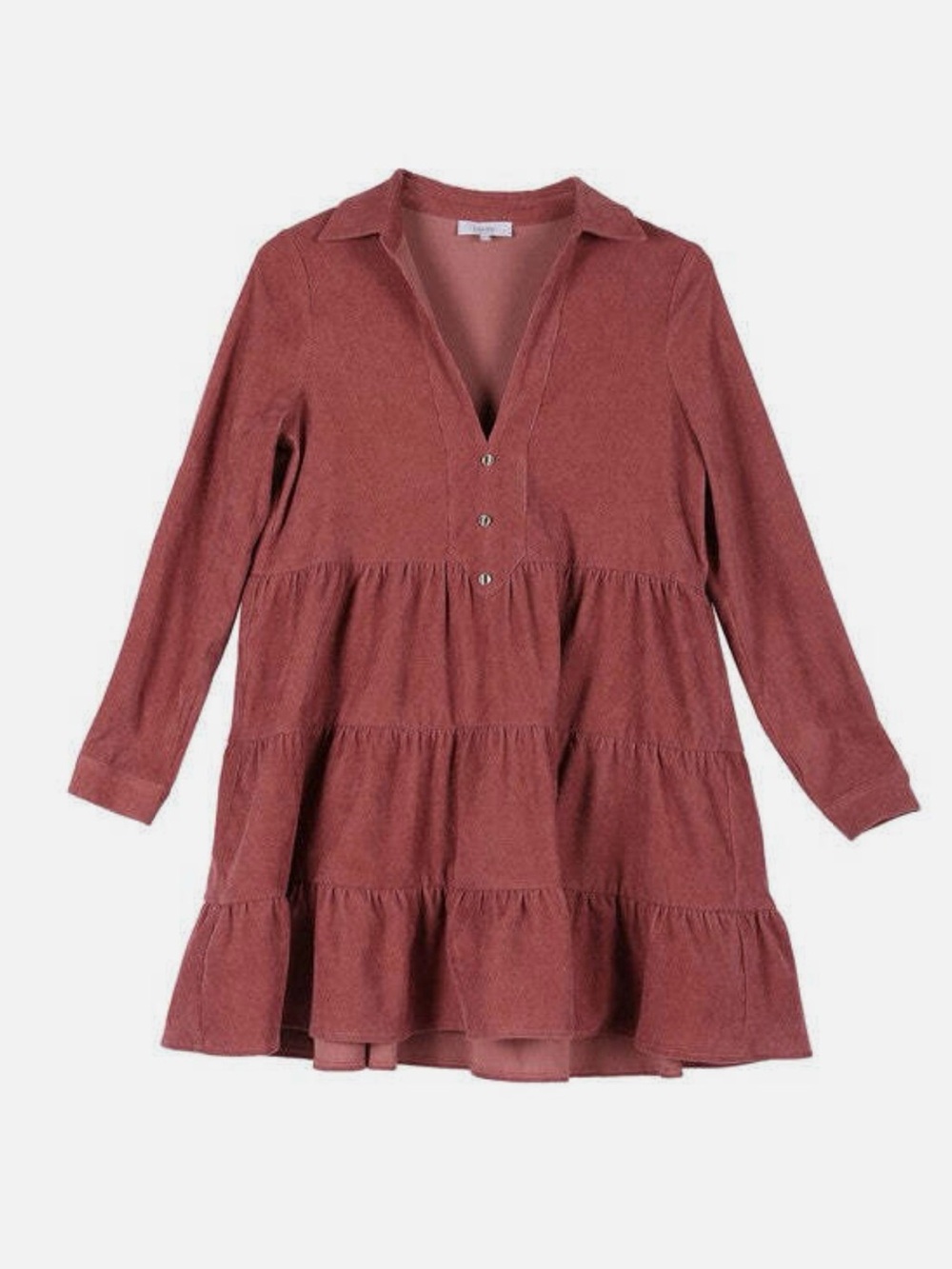 Tiered Mini Dress in Dusty Rose
